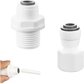 Water Filter Quick Connectors,2 Straight Adapter 1/4" to 3/8" Female/Male Thread,Water Straight Pipe Connector,Threaded Conve