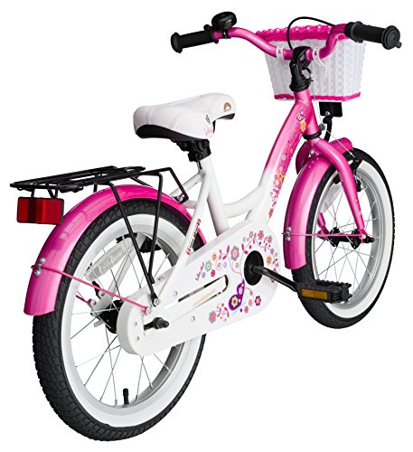 BIKESTAR® Premium Kinderfahrrad für sichere und sorgenfreie Spielfreude ab 4 Jahren ★ 16er Classic Edition ★ Flamingo Pink & Diamant Weiß - 2