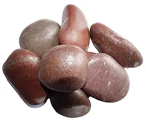 Maalavya 3kg Unpolished Red River Stone Aquarium Water Stone Pebbles Gravel Chips