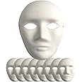 10 Pcs DIY White Paper Masks Face Blank Mask, Hand Painted Mask for Personality Creative Design Dance Party, Masquerade, Cosplay Party