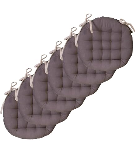Soleil D'Ocre Alix Dessus De Chaise Bistrot Ronde 40cm - Galette Noire Polyester