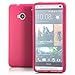 Produktbild Saxonia HTC One M7 Hülle Silikon Case Schutzhülle Silikon Touch View Cover mit Fenster Pink