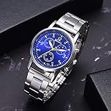 Gaddrt Herrenuhr Stahl-analoge Sport-Quarz-Armbanduhr der Art- und Weisemänner (Blau)