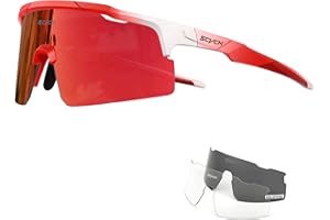 SCVCN Polarizadas Gafas de Ciclismo con 3 Lentes Intercambiables Hombres Mujeres Bicicletas