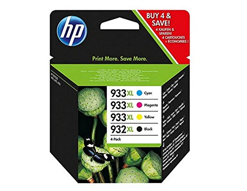 HP 932XL/933XL Pack de 4 Cartouches d'Encre Noir/Cyan/Magenta/Jaune Grande Capacité Authentiques (C2P42AE)