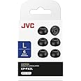 JVC - Punte di ricambio in silicone, confezione da (6) punte, adatte a molti modelli JVC (grande) - EP-FX2L-B (nero)