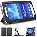 Produktbild Mulbess - Samsung Galaxy Tab 3 7.0 Lite T110 T111 (7 Zoll) 2014 Leder Hülle CleverStrap Case - Premium Tablet-PC Schutzhülle Case Tasche Etui Sleeve Cover mit Easy Ständer + Auto Sleep Wake Up Farbe Schwarz