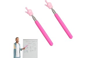 Taicols 2 Stücke Zeigestab Ausziehbar, Ausziehbare Hand Zeiger Finger Zeigestock, Teleskop Lehrer Zeiger für Klassenzimmer Präsentation Ausziehbarer Zeigestab (Rosa)