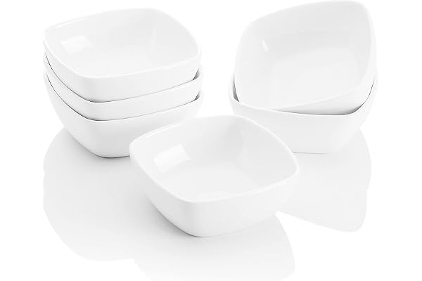 Malacasa Coupelles série Ramekin.Dish Lot de 6 pièces Lot de coupelles à dessert en porcelaine 10 cm/170ml Pour noix, collation, entrée, dessert