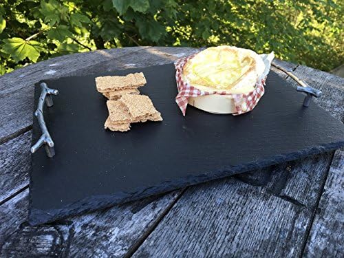 Twig Handle Slate Tray 35cm x 25cm , made by Scottish Slate Gift