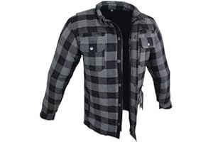ALPHA SPEEDS Motorradhemden Biker Hemdjacke Wasserdicht & Winddicht Motorrad Kariertes Hemd mit Protektoren Jacke Flanell Lumber Aramid
