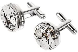 CUTEFLY Steampunk Vintage Watch Mouvement Boutons de manchette Manchette Gauche Mariage Marié Hommes Cadeau, taille unique, Métal, Sans pierre.