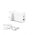 Anker USB-C 20W Dual Port Fast Charger - Compatible with iPhone 16/16 Pro/16 Pro Max/15/14/13/12, iPad Pro/AirPods and More - USB-C Cable Included
