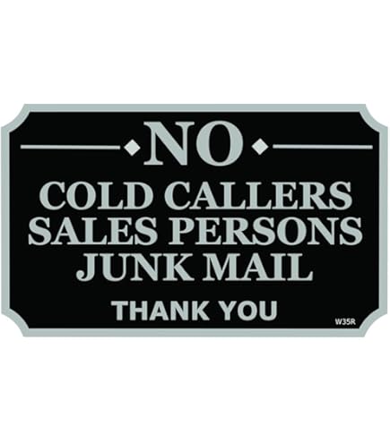 No Junk Mail 200mm X 150mm Self Adhesive Vinyl Sign