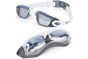 RIOROO RIORIO okulary pływackie, okulary do pływania, ochrona przed promieniowaniem UV, przeciwmgielne z szerokimi soczewkami, silikonowe uszczelki do basenu dla mężczyzn, kobiet