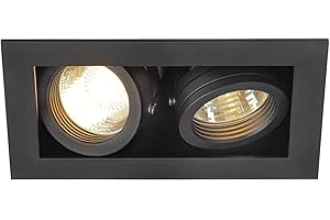 SLV Negro KADUX 2 / Foco, luz de inundación, proyector Techo, luminaria empotrable led, iluminación Interior / GU10 50W, 50 W