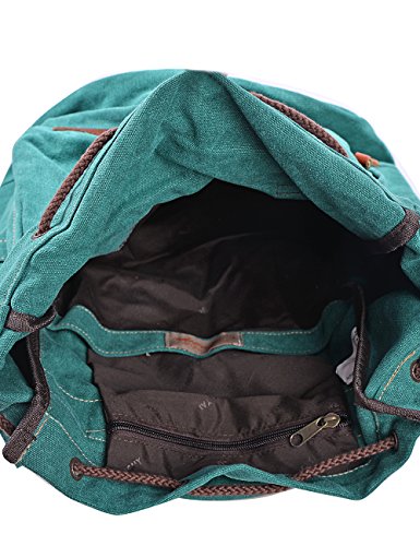 Douguyan Rucksacks for Women Canvas Travel Backpack Outdoor Backpacks Casual Rucksack for College School E00119 Green