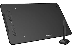 XP-PEN XPPen Deco 01 V3 Drawing Tablet with 10" x 6.25" Working Area & 8 Shortcut Keys, 16K Pen Pressure Sensitivity, Works with Windows, Mac & Android, Graphics Tablet for Sketch, Design, and Photos Editing
