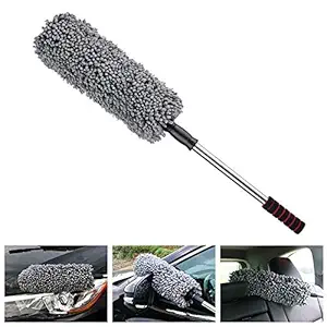 Techyauto Car Auto Microfiber Retractable Wax Mop Cleaning Brush Round Duster Dusting Tool Car Styling