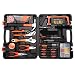 Produktbild Multi Haushalts-Werkzeugkoffer 100-Teilige Werkzeugset Werkzeugsatz DIY Kits Set Inkl. wasserpumpenzange Hammer Schraubendreher Steckschlüsselsatz uvm für Garage Auto Garten