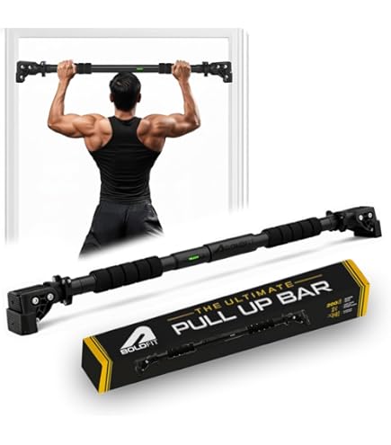 DreamGYM Doorway Pull-up Bar - Adjustable Chin-up Bar For Home Workouts, Fits 26-36 Inch Doorways