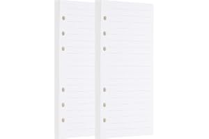 PATIKIL A6 linjerade påfyllningsinlägg 6-ringpärm lösa blad planerare fyllningspapper planeringsinsatser, 160 ark/320 sidor