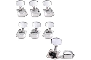 JOINPAYA 6pezzi Meccaniche Accordatura Semiclosed Per Chitarra Elettrica e Acustica Facili Da Installare Design Vintage Colore Argento