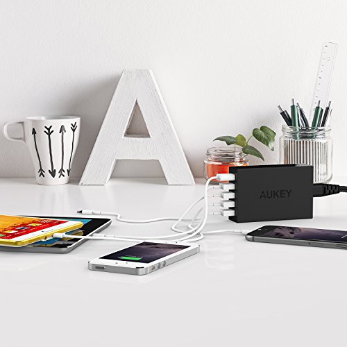 AUKEY USB Ladegerät 5 Ports USB Adapter AiPower 50W für iPhone, iPad, Nexus, HTC, Motorola, LG und weitere - 8