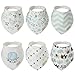 Discoball 6 PCS Lovely Infant Baby and Toddler Bandana Drool Bibs 100% Absorbent Cotton Front Saliva Towel Dribble Bibs(Boy design)
