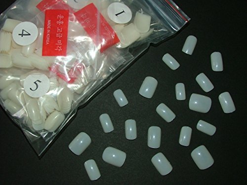 500 Natural Short Square Full Cover False Nails by Pretty Poppet