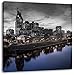 Produktbild Nashville Skyline Panorama B&W Detail, Format: 40x40 auf Leinwand, XXL riesige Bilder fertig gerahmt mit Keilrahmen, Kunstdruck auf Wandbild mit Rahmen, günstiger als Gemälde oder Ölbild, kein Poster oder Plakat