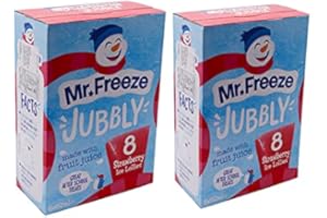 KASHWORTH Mr Freeze Jubbly Pack of 2 Ice Lollies Freeze Pops Strawberry Natural Flavours – 16 x 62mls