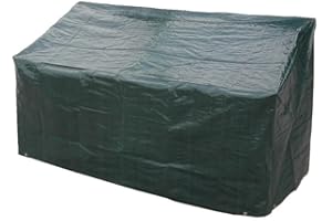 GLOW WHOLESALE GLOW Premium Outdoor Garden Bench Cover – Heavy Duty Waterproof Protection for Garden Furniture with Plated Eyelets & Tie Down Cords – Tough Woven Fabric Protects from Rain Dust Dirt Frost UV Birds