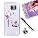 Produktbild Samsung Galaxy S7 Hülle ( Nein Edge ), Alfort 3 in 1 3D Handyhülle Schutzhülle Bling Strass Kristall PC Case Cover Crystal Telefon-Kasten für Samsung Galaxy S7 ( Nein Edge ) Smartphone mit Schuhe mit hohen Absätzen ( Weiß ) + Netter Staub Stecker + Schwarz Stylus Pen