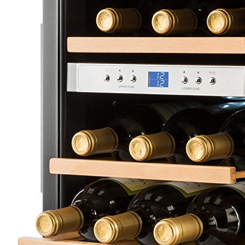 Klarstein Reserva 12 Weinkühlschrank Getränkekühlschrank (34 Liter, für 12 Flaschen, 2 Zonen, Glastür, LCD-Display) schwarz-silber - 6