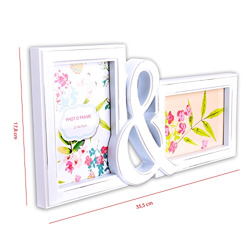 Bilderrahmen Together in gold oder Shabby für 2 Bilder im Format 10×15 (Shabby White) - 3