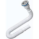 Premium Kalite Esnek K&ouml;r&uuml;kl&uuml; Sifon, Lavabo ve Mutfak Gideri i&ccedil;in, Paslanmaz Metal S&uuml;zge&ccedil;, 1.5 Metreye Kadar Uzayan Tasarım