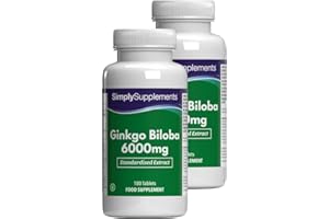 SIMPLYSUPPLEMENTS Ginkgo Biloba 6000mg – 360 Comprimés – Jusqu’à 6 mois de Bienfaits - Simply Supplements