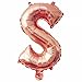 Produktbild Glanzzeit® 40cm Rosa Gold Luftballons Buchstaben A bis Z Zahlen 0 bis 9 Verlobung Hochzeit Babyparty Jubiläum Geburtstag Party Weihnachten Fest Deko Folienballons (Buchstabe S)