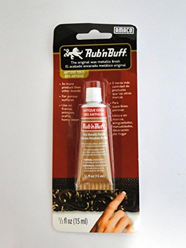 Antique Gold Rub N Buff Original Metallic Gilding Wax Based Antiquing Decorating Crafts 15ml (Pack of 3)