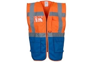 Expert Workwear Coloured Hi Vis Executive Vest High Viz Vests Zip with Pockets - 27 Colours