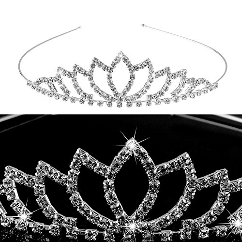 iShine Hochzeit Diadem Brautbrautjungfern Strass Kronen Stirnband Tiara Schließe Haarspange pin (Type A) - 4