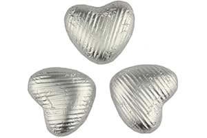 CHOCOLATE TRADING CO Silver chocolate hearts - Bag of 50