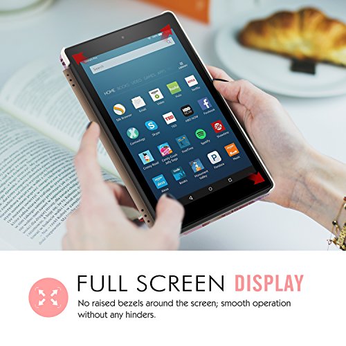 MoKo Hülle für Fire HD 8 2016 – Ultra Slim Lightweight Schutzhülle Smart Cover mit Auto Schlaf / Wach Funktion und Standfunktion für Fire HD 8 Tablet (6. Generation – 2016), Blumen Violett - 8