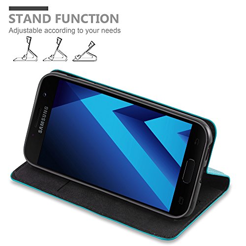 Samsung Galaxy A5 2017  7  Funda Estilo Libro de Cuero Sint  tico en TURQUESA PETROL de Cadorabo  Dise  o IM  N INVISIBLE      Cubierta Protectora con Cierre Magn  tico  Tarjetero y Funci  n de Suporte     Protecci  n Carcasa Caja Etui Case Cover
