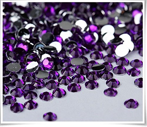 RayLineDo® Pack of 1000 x 2mm Flat Back Rhinestones Diamante Acrylic Gems Scatter Diamonds Wedding Party Table Confetti Crystals Decoration Mixed Grape- High Quality