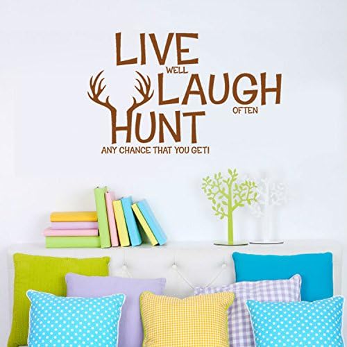 Yanqiao 16.9*7.1" Live Well Laugh Often Motivational and Inspirational English Letters Wall Art Decal for Living Room Office Kindergarten Removable Vinyl DIY Stickers Simple Style Art Home Decoration