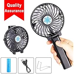 Rarazu Ventilateur à Main Portable Mini Ventilateur de Table USB Ventilateur de Bureau avec Rechargeable Batterie, 3 Vitesse Réglable, Poignée Pliable Ventilateur Office Table ou Voyage Noir