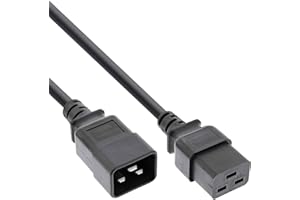 BYDT C19 bis C20 Stromverlängerungskabel 3 Meter, 14AWG Stromkabel Verlängerungskabel IEC 60320 C19 bis C20, Kupfer Kabelkerngröße: 3 * 1,5 mm²