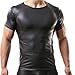 Produktbild iiniim Sexy Herren Lackleder T-Shirt Hemd Reizwäsche Kostüm Kurzarm Schwarz Medium